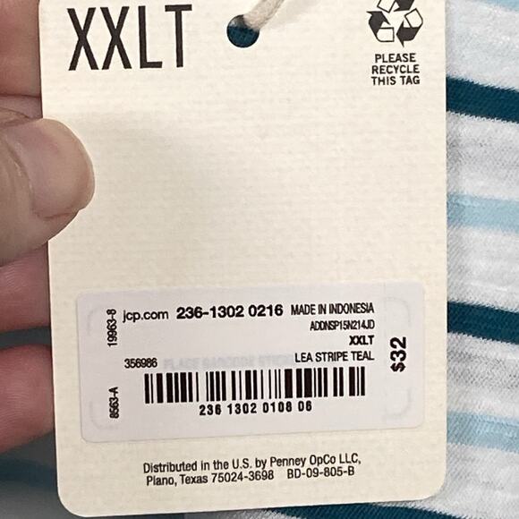 a.n.a. a New Approach Tank Top Women's Size XXLT Tall Striped Blue White NEW - Picture 5 of 5